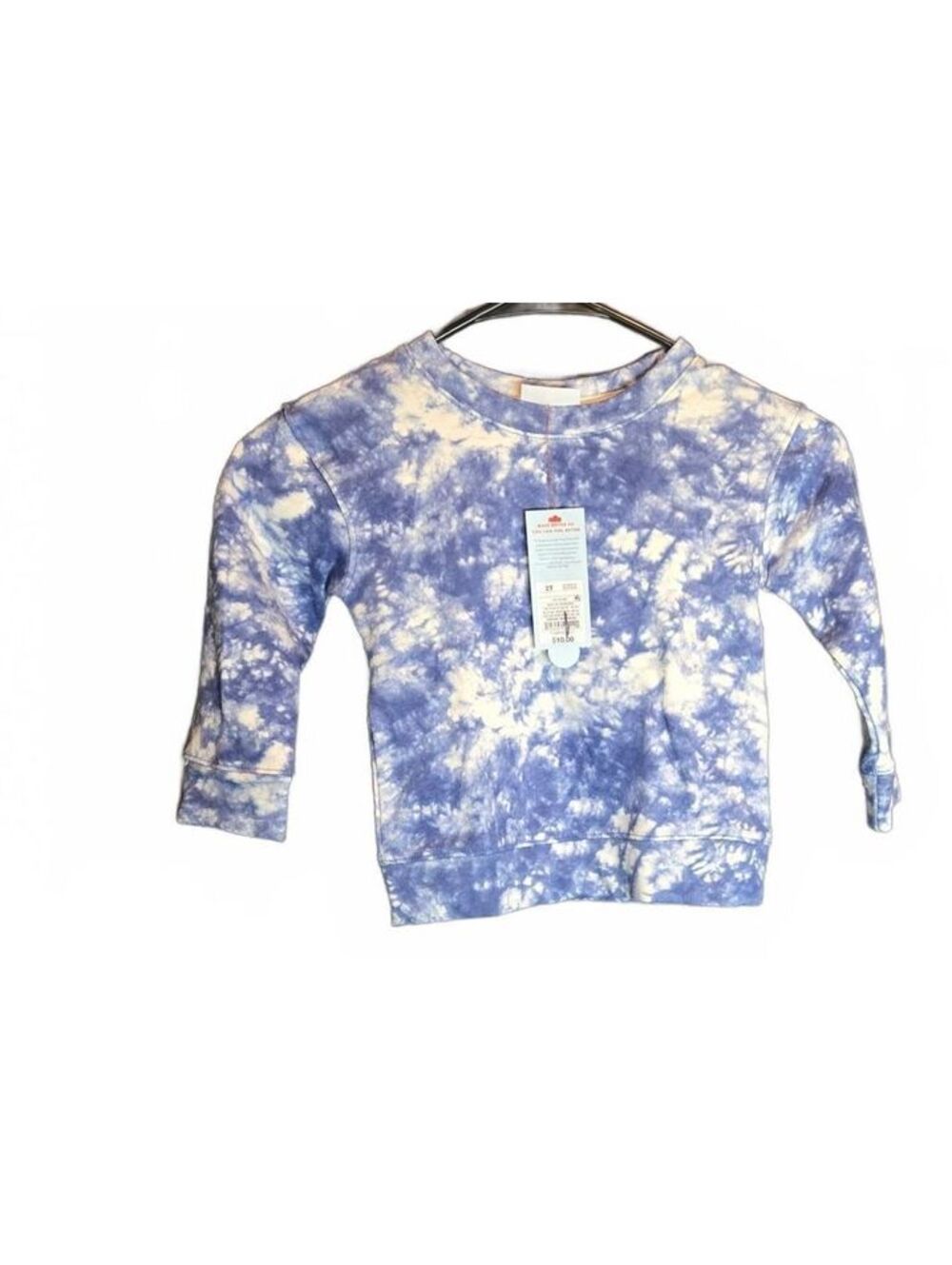 Cat & Jack Toddler Blue Tie-Dye Sweatshirt, Size 2T, New With Tags